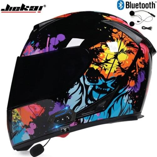Jiekai Bluetooth motorcycle helmet motocross helmet full face helmet bluetooth dual lens combination helmet casco moto capacete