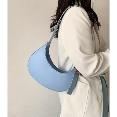 Women Bags Fashion Womens Half Moon Bag Design Pu Leather Shoulder Bags Small Underarm Bag Luxury Brand Lady Party Handbags And