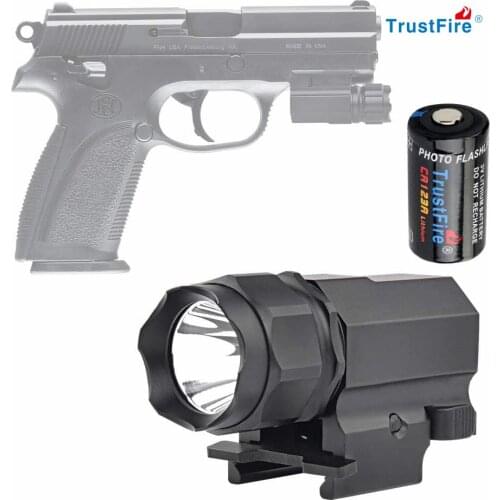TrustFire P05 210Lumen Tactical Gun Flashlight Handgun Torch Light Compact Weapon Mounted For Glock 17 19 21 48 Picatinny Rail