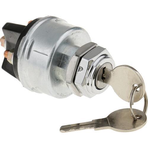 Universal Ignition Key Switch Lock Flush Mount 2-Key 3 Position OFF ON Start for Tractor Forklift Tuning Car Truck Bus Tools