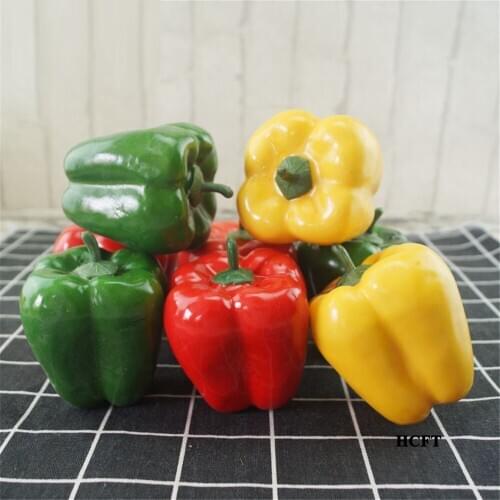 Green grocery Kitchen hotel supermarket store shop decoration artificial vegetables fake round cayenne capsicum hot pepper model