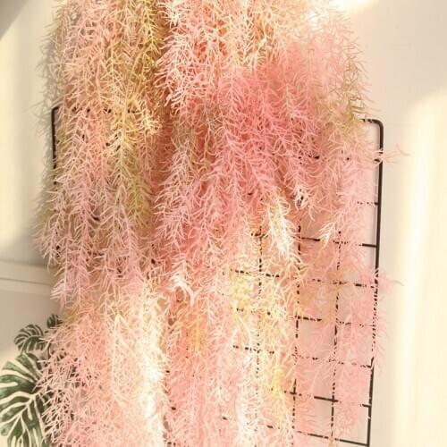 1PC Real Touch hanging Plants Desktop Decor Artificial Pine Needle Plant Artificial Vine for Balcony Wall Garland Decoration