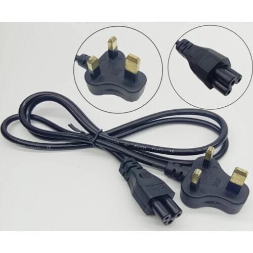 10pcs IEC C5 Cloverleaf Lead AC Power Cord to UK Plug Power Cable Lead Cord Power Lead Extension Cable 1.2M Singapore Qatar