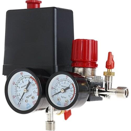 120PSI Air Compressor Pressure Valve Switch Manifold Relief Regulator Gauges 50JC