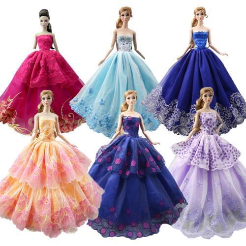 2019 NEW Fashion Flower Lace Dress , Party Wedding Gown Skirt Clothing For Toy 1/6 Barbie Xinyi Kurhn FR Doll barbie clothes