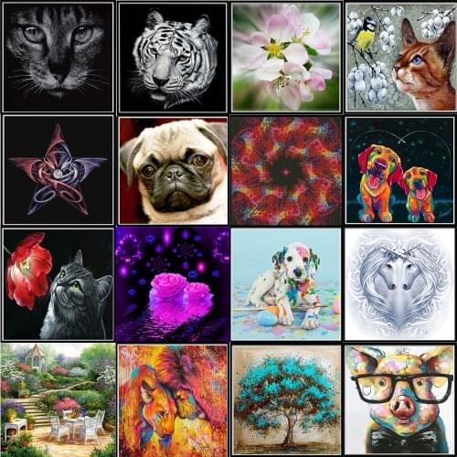 5D diamond painted full diamond animal round diamond mosaic pattern home decoration DIY handmade