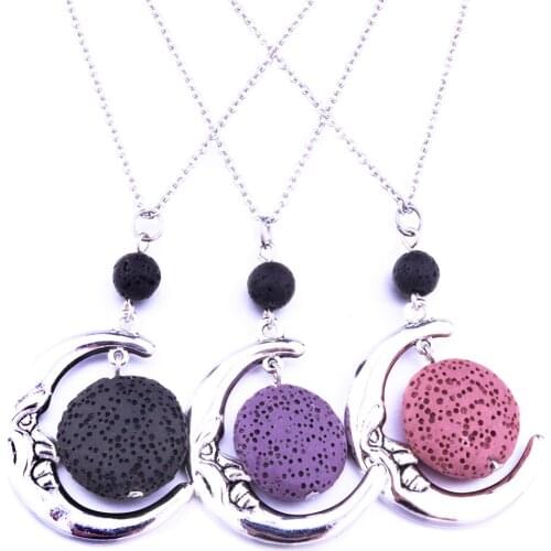 8mm Black Lava Match Essential Oil Diffuser Round Shape Lava Stone Necklace for Women Jewelry