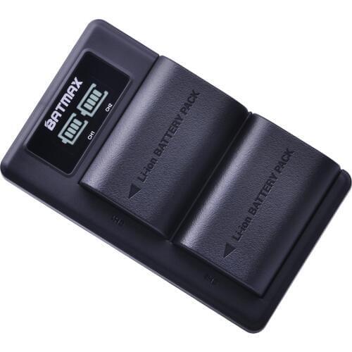 2Pcs 7.4V 2000mAh LP-E6 LP E6 LPE6N Battery + LCD USB Dual Charger for Canon 5D Mark II Mark III 6D 7D 60D 60Da 70D 80D DSLR