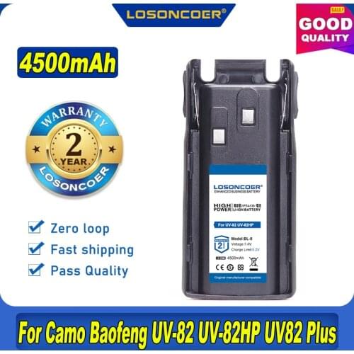 100% Original LOSONCOER NEW 4500mAh BL-8 Battery For Baofeng Walkie Talkie UV-82 UV-82HP UV82 Plus UV-8D UV-82WX UV-89 UV 82