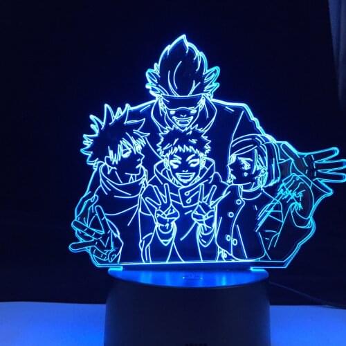Anime Lamp Satoru Gojo Team Light Jujutsu Kaisen Led Night Light for Birthday Gift Jujutsu Kaisen Group Satoru Gojo Lamp