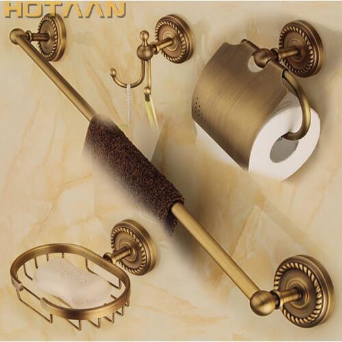 Free shipping,solid brass Bathroom Accessories Set,Robe hook,Paper Holder,Towel Bar,soap basket,bathroom sets,YT-12200-B