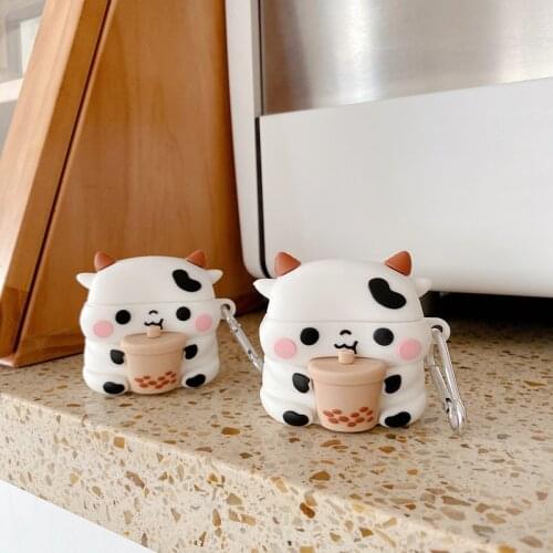 For huawei freebuds 4i case,3D Cows Case for freebuds pro Soft Silicone Earphone Headphone Cover For huawei freebuds 3 4