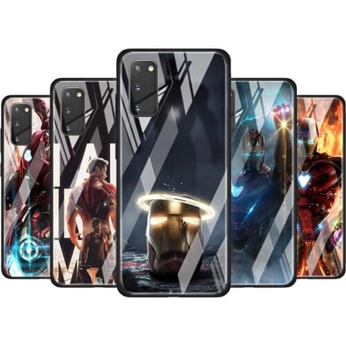 Marvel Iron Man Tempered Glass Cover For Samsung Galaxy S20 S10 S9 S8 S10E FE Ultra Plus Lite 5G Phone Case