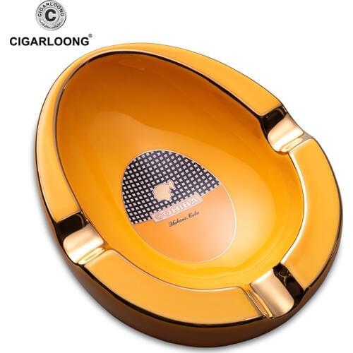 COHIBA ceramic cigar ashtray large diameter smoke trough cigar holder AS-410