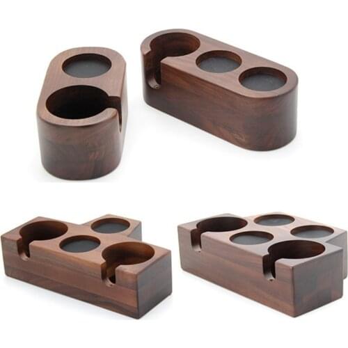 Coffee Filter Tamper Holder Tamper Stand Walnut Wood Espresso Distributor Mat Support Base Rack Barista Kitchen Tool Accessories