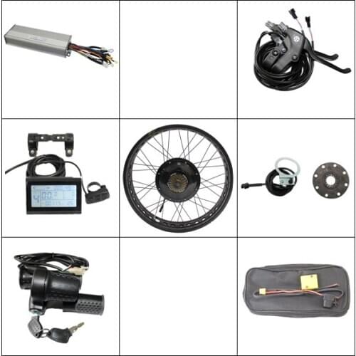 Ebike bike Kit 72V 1500W Fat Tire Electric Bicycle Conversion Kits LCD Display Control 20"24"26'' Rear Motorized Wheel clamping