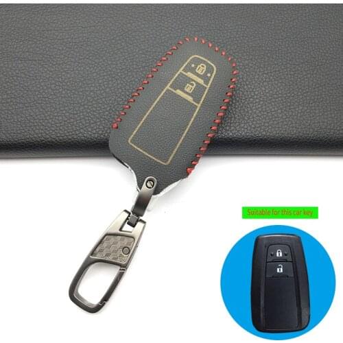 Hot Sale Genuine Leather Car Key Fob Cover Case for Toyota CHR C-HR Camry Prius Prado 2016 - 2018 2 Buttons Remote Protect Shell