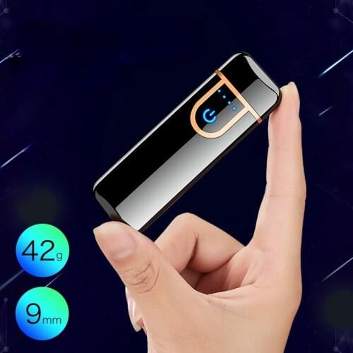 Mini Fingerprint Induction Charging Lighter Personalized Usb Cigarette Lighter Smoking Accessories Lightweight and Compact