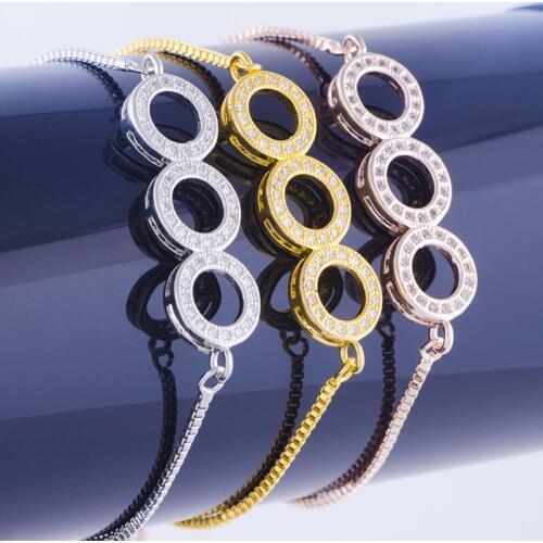 Famous Brand Jewelry Vintage Zircon Czech Circle Beads Bracelets & Bangles Diy Copper Square Chain Friendship Bracelets Diy Gift