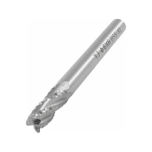 15/64" 6mm Dia Straight Shank HSS AL 4 Flutes Cutting Roughing End Mill