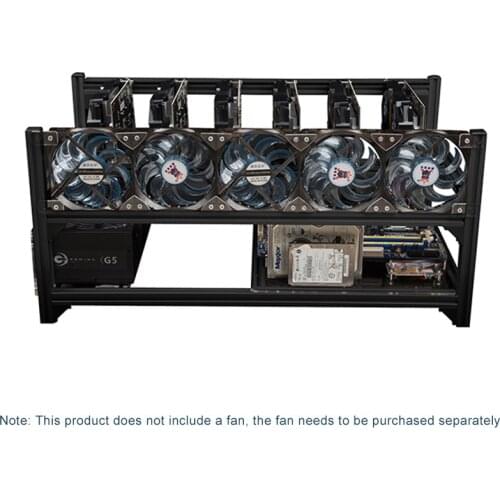 Graphics Card Chassis 6 Cards All-Aluminum Insulated Server Multi-Graphics Card Chassis Frame Dual Power Supply Desktop
