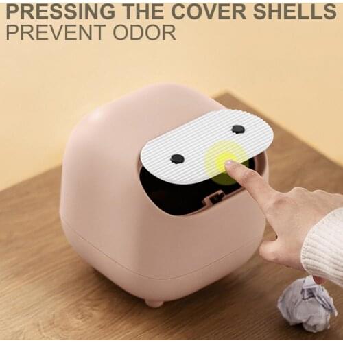 Creative Ninja Shape Waste Can Press Button Waste Bin Double-layer Plastic Waste Container Bucket Trash Holder Garbage Can