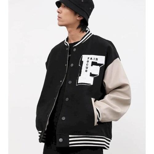 Hip-hop Baseball Uniform Bomber Jacket Men Jackets Women Retro High Street Towel Embroidered Spring Loose Goth Punk Clothes Tops