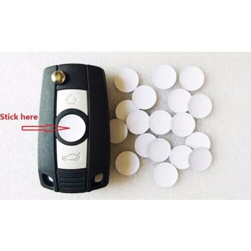 50pcs/lot Car key Metal logo Folding key logo sticker 14mm 15mm Auto Key Fob Emblem Badge Radio button Sticker all brands