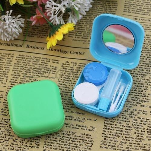 Mini Mirror Contact Lens Travel Kit Easy Carry Case Storage Holder Container Box