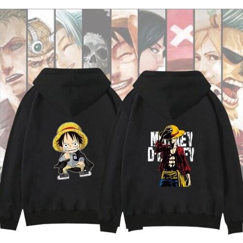 Mens Anime One Piece Luffy Cartoon Hoodie Sweatshirts Zipper Hoodie Coat Streetwear Cosplay Costumes