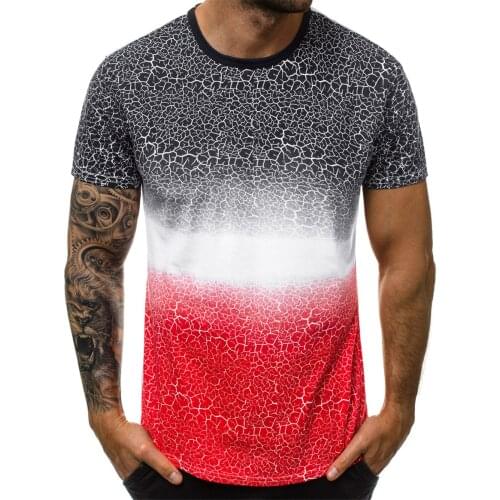 3D Printed T-Shirt Men 2021 Summer Digital Printing Gradient Short Sleeve O-Neck Fashion Tee Casual Sports Tops Plus Size 3XL