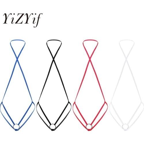 Men Erotic Slingshot Thong Gay Underwear with Penis O-ring Monokini Halter Neck Elastic Spaghetti Strap Thong Underwear Lingerie