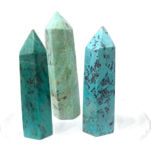 Natural gemstone green turquoise wand point towers crystal healing stones for gifts