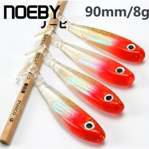 NOEBY 2018 New 4pcs/lot 90mm/8g Frog Feet Tail Soft Fishing Lure Fresh Sea Fatty Manual Silicone Bass Swimbait Fishing Tackle