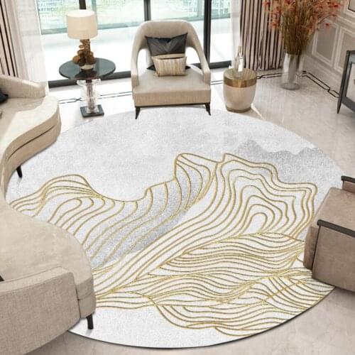 New Style Gold Line Ink Light Gray Living Room Bedroom Hanging Basket Chair Round Mat CarpetCustom Size