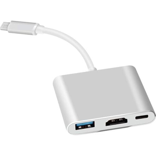 New Type C USB 3.1 to USB-C 2K 1080p HDMI-Compatible USB3.0 Adapter 3 in 1 Hub For Macbook