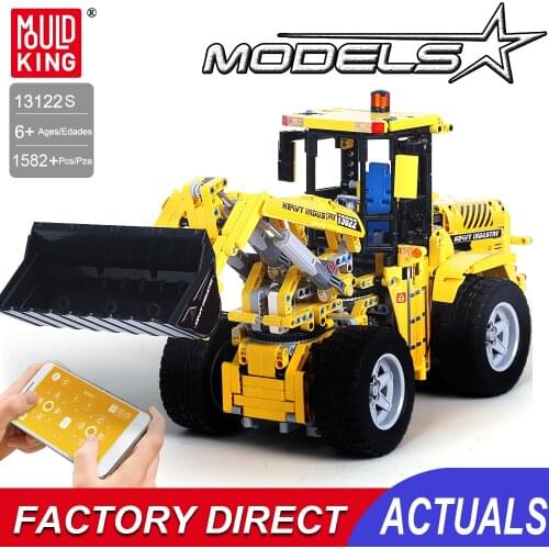 Mould King High-tech Building Block Engineering Bulldozer Rc car Model Bricks APP Remote Control Trucks Mini Excavator Toys