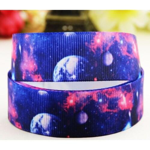 7/8'' 22mm,1" 25mm,1-1/2" 38mm,3" 75mm Planet printed Grosgrain Ribbon party decoration 10 Yards X-02709