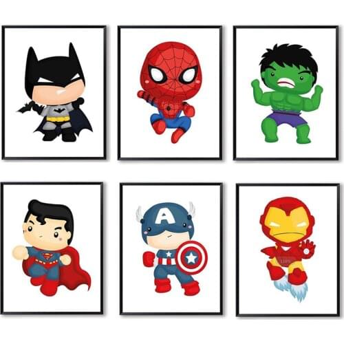 Marvel poster SuperheroNursery Canvas Painting Prints and Posters Cartoon Wall Art Picture Wall Poster for Living Room Decor