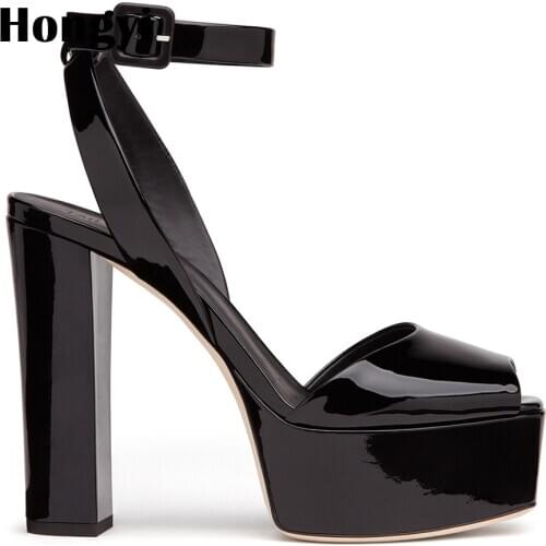 Hongyi Sandalia Salto Alto Grosso Stripper Shoes Sexy Dancing Heels Black Platform Sandals High Heels Sandals Women