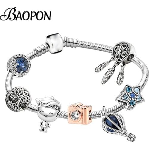 Boy & Girls Beads Charm Bracelets DIY Elegant Silver Color Snake Chain Bracelets For Women Lover Jewelry Gift Special Offer