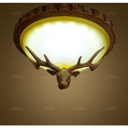 Nordic personalized ceiling lamp, creative dining room, study room, retro, warm and simple bedroom, bar, antlers, ceiling lamp