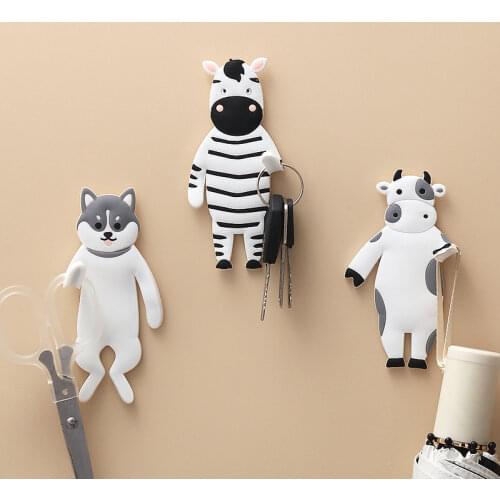 Random Cartoon Adhesive Hook Bendable Iron Plate Decor Hook Wall Coat Rack Key Holder DIY Home Wall Hanger Bathroom Kitchen Tool