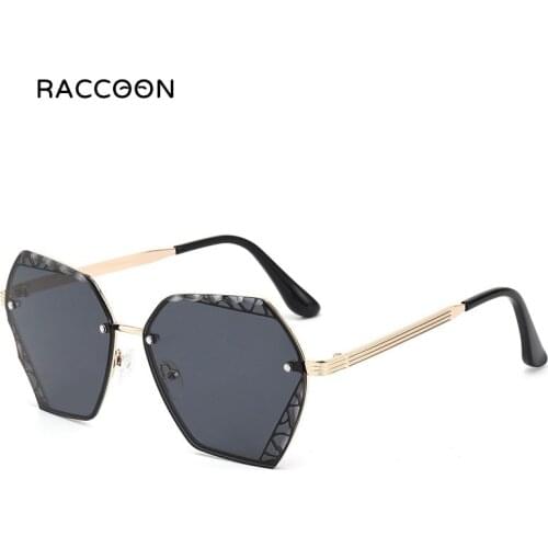 2021 New Rimless Sunglasses Women Men Luxury Brand Designer Vintage Frameless Shades Metal Sun Glasses Uv400 Ocean Cutting Lens