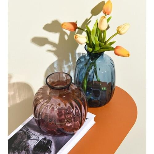 Transparent Ball Shape Clear colorful Glass Vase Creativity glass vase home decorative Tabletop Vase wedding home decoration