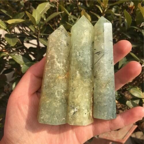 Natural Grape Green Prehnite Geode Quartz Crystal Home Furnishing Decor Healing Stone Rod Column Treatment Obelisk Wand Gift