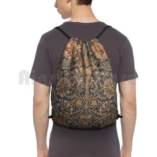 Honeysuckle By William Morris , 1876 Backpack Drawstring Bag Riding Climbing Gym Bag William Morris William Morris William