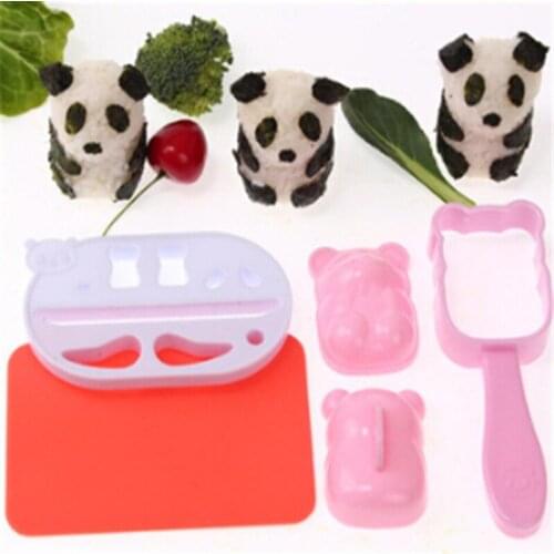1Set Rice Ball Molds Sushi Mold Maker DIY Sushi Maker Onigiri Rice Mold Kitchen Sushi Making Tools Bento Accessorie Panda Shape