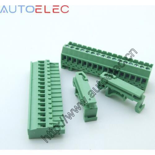 10sets Pitch 5.08mm 12pin Screw Plug-in Terminal Blocks connector NS35mm Din Rail Mounting instead of NO:UMSTBVK 2.5/ 12-G-5.08