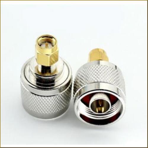 2pcs RF Adapter N Male Plug to SMA male (Pin) RF Coaxial Adapter Straight Connector